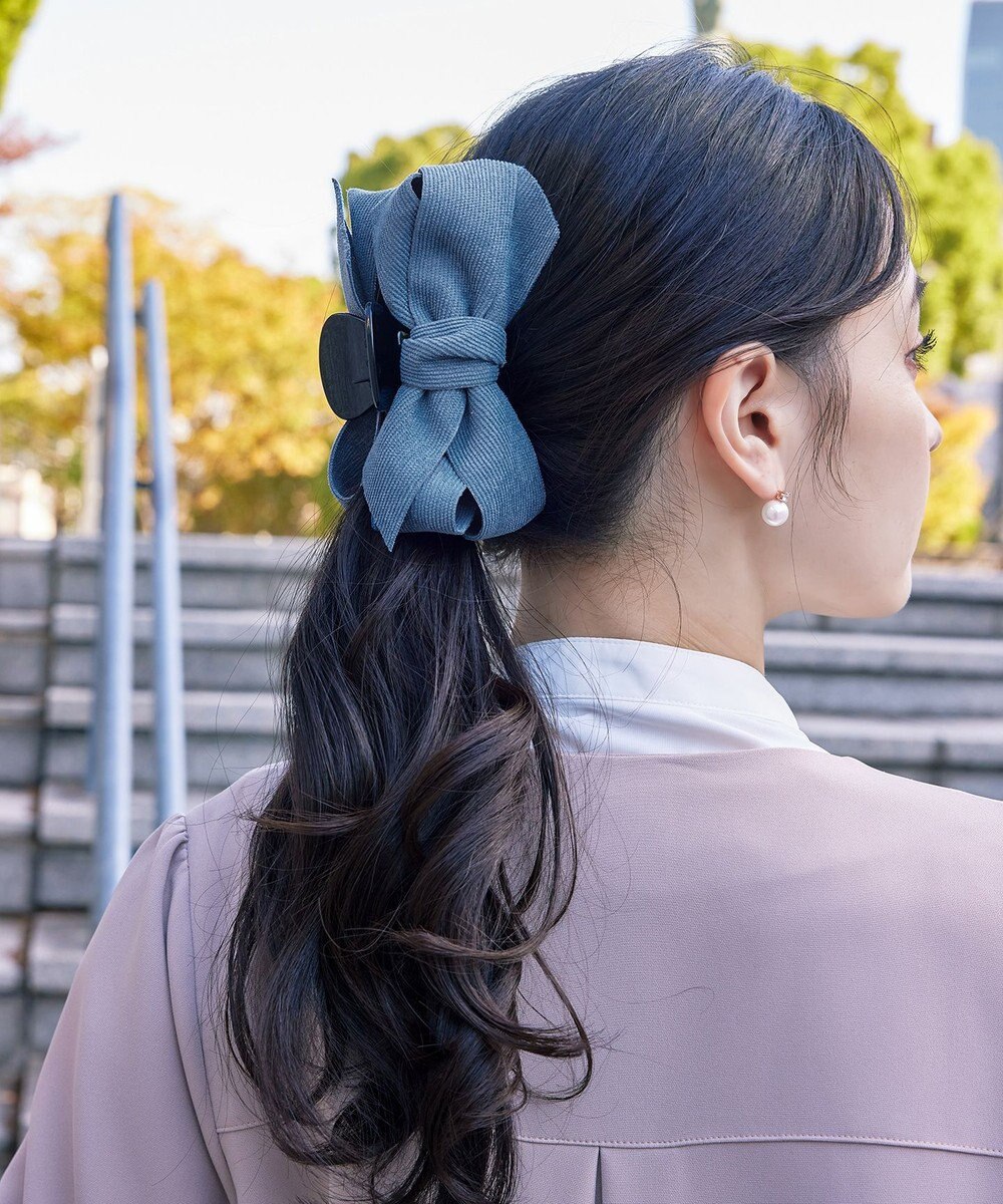 Tiaclasse コーデュロイリボンヘアクリップ 