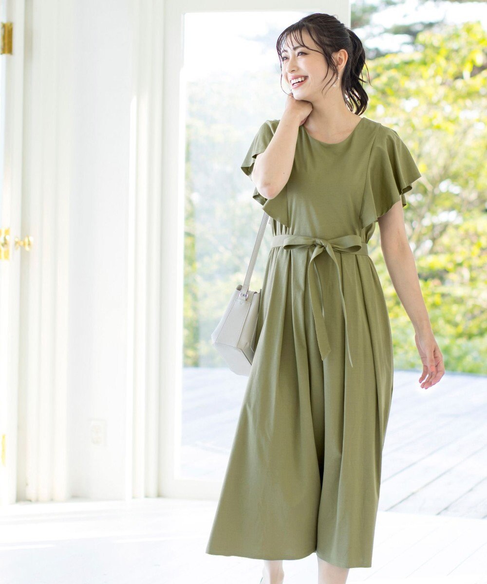 Tiaclasse L 【洗える】ストレスフリーで着用できるカットソーフレアワンピース 