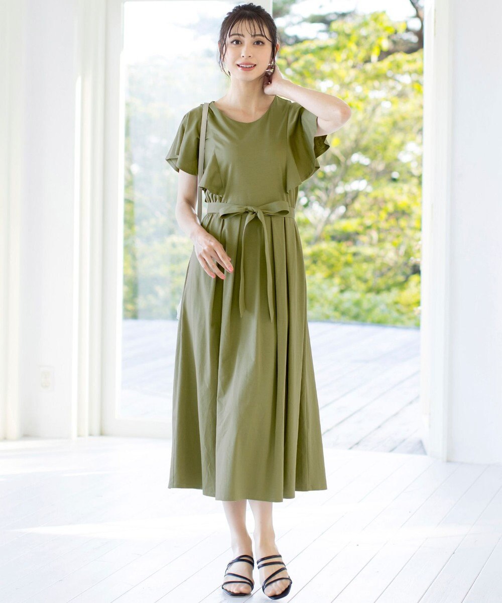 Tiaclasse L 【洗える】ストレスフリーで着用できるカットソーフレアワンピース 