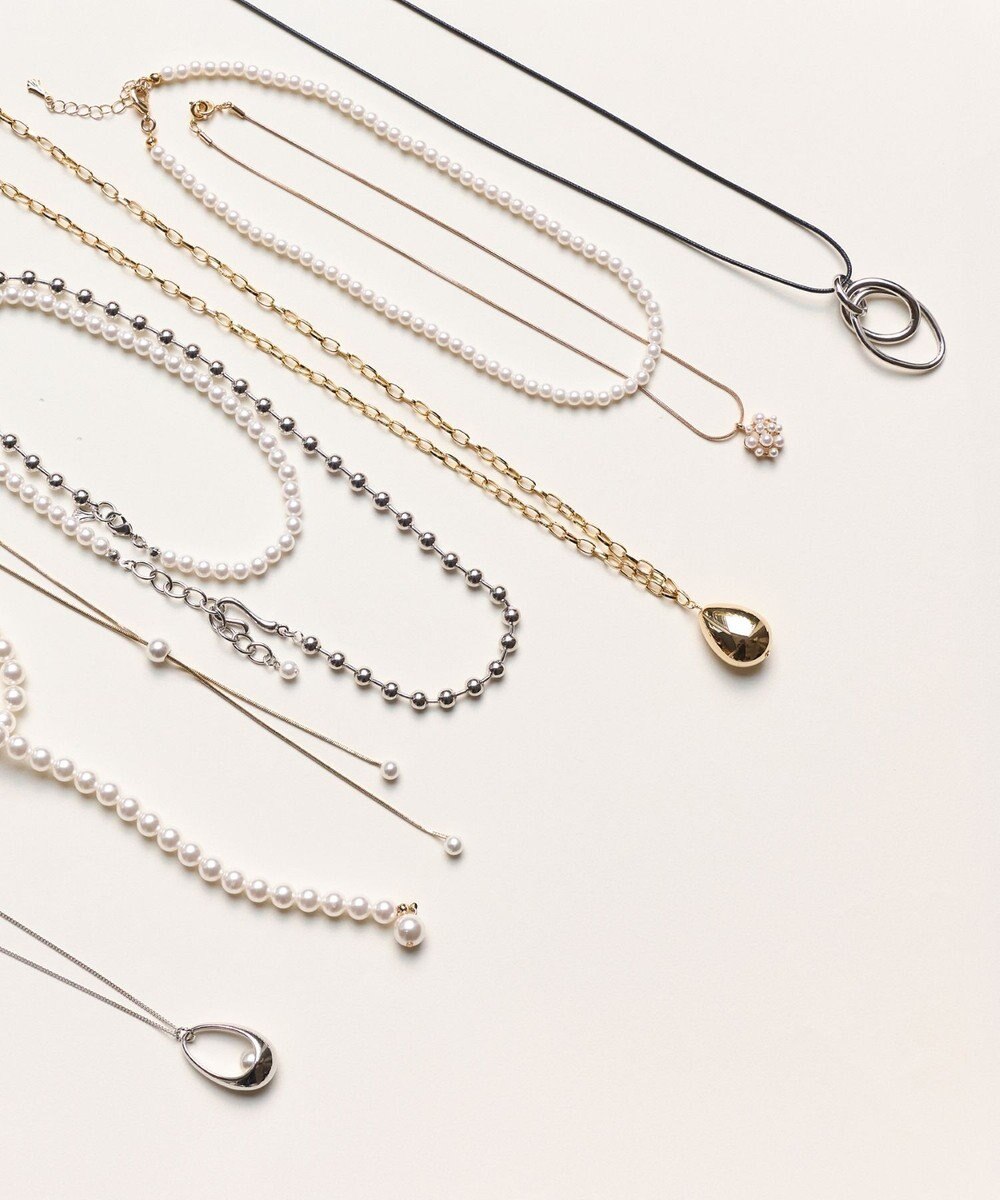 Phoebe マルチwayメタルボール×パールネックレス 