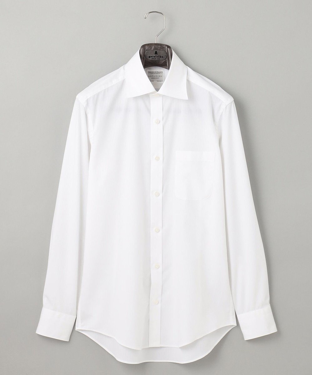 GOTAIRIKU 【形態安定】PREMIUMPLEATS_セミワイドカラー _織柄_通年ドレスシャツ 