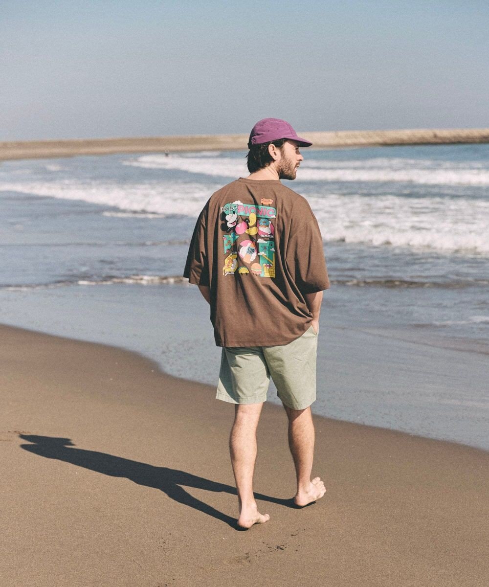 OP／FILA 【Ocean Pacific】ミッキー/水陸両用ビッグTシャツ/ユニセックス 