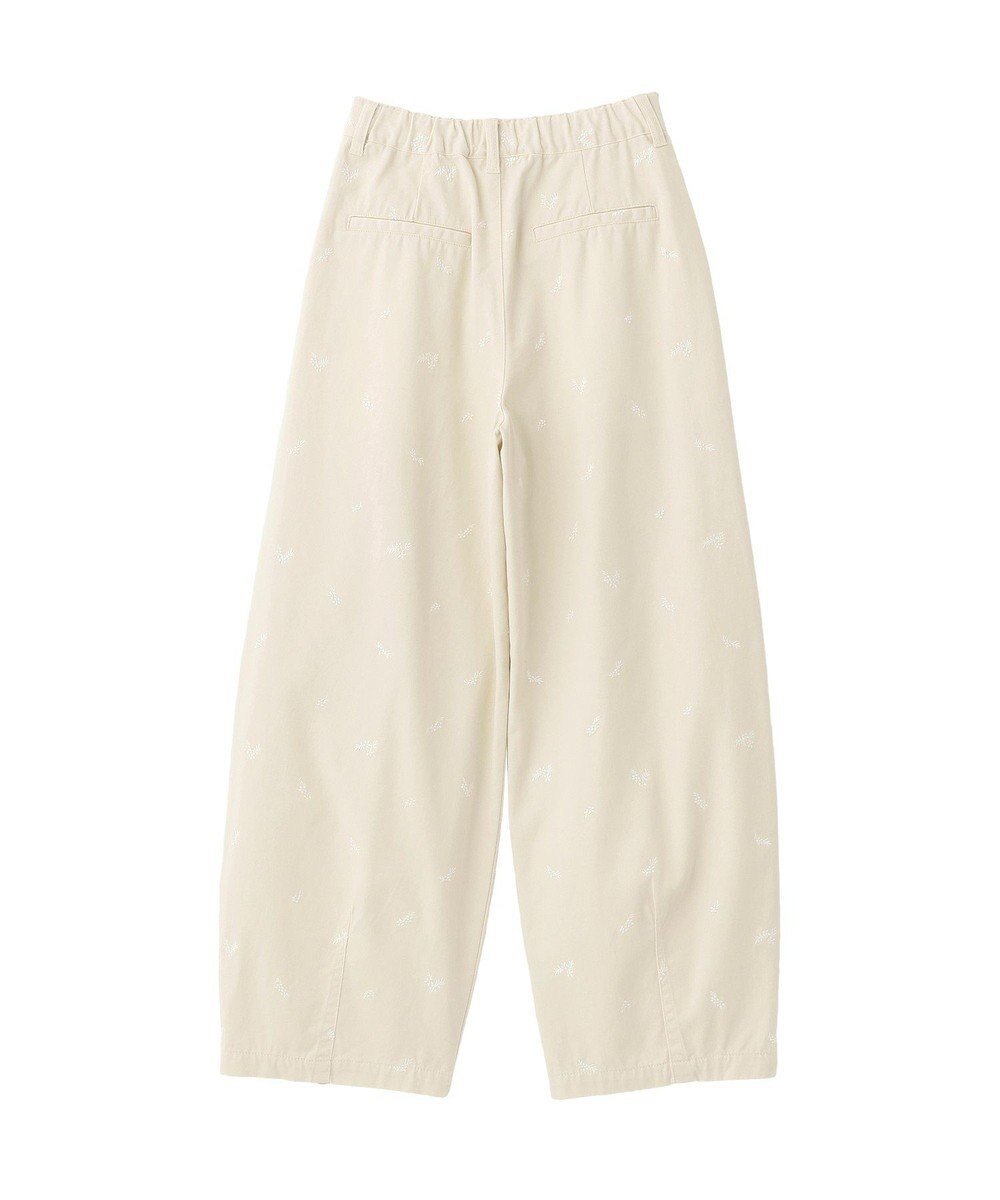 earth music&ecology 【綿100】フラワー刺繍ツイルカーブパンツ 