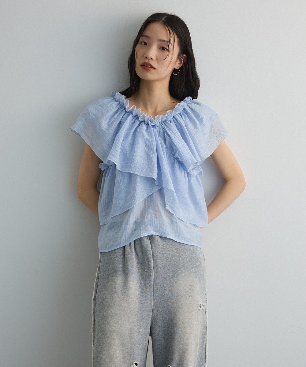 Green Parks マルチＷＡＹオフショルフリルブラウス 