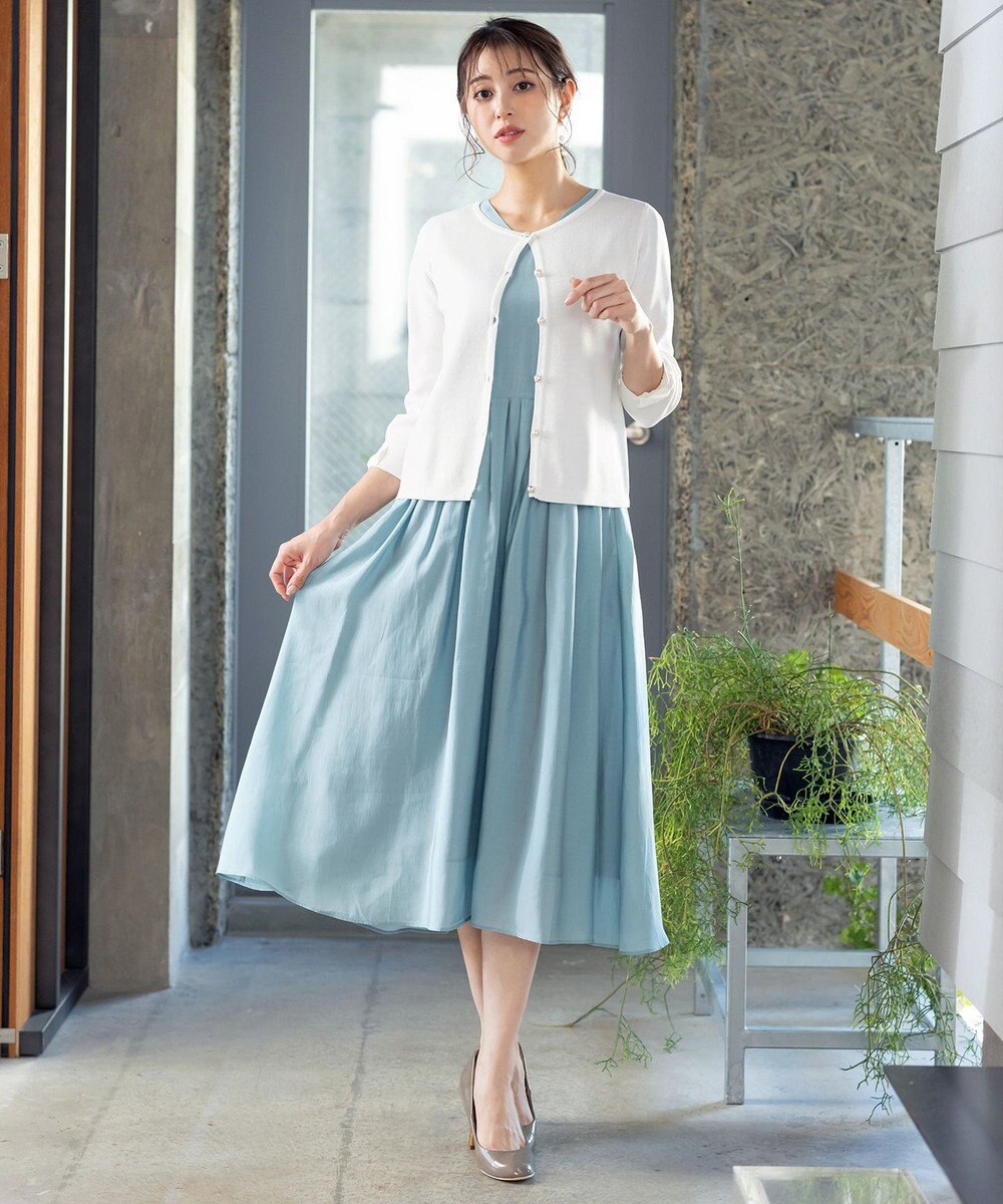 Tiaclasse L 【洗える】ミラノリブ編みが大人上品なリボンニットカーディガン 