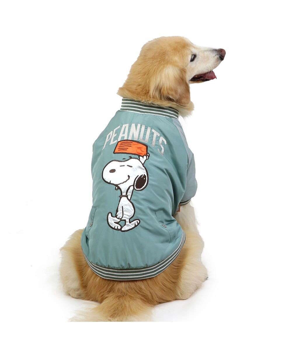 PET PARADISE スヌーピー 遠赤外線 スカジャン 《オリーブグリーン》 中型犬 大型犬 
