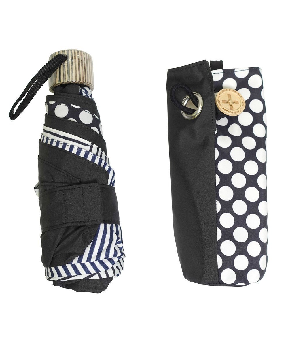 +RING 【UVカット95%以上】【UPF50＋】プラスリング レディース 晴雨兼用 折傘 BLKT1309 