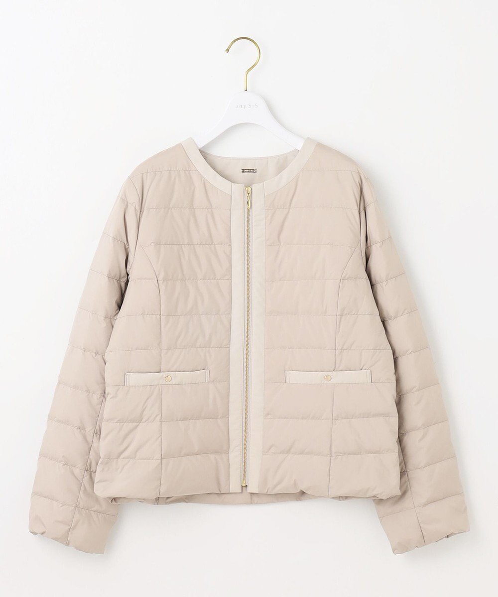 ANY SIS 【2WAY】ノーカラーダウン ジャケット 