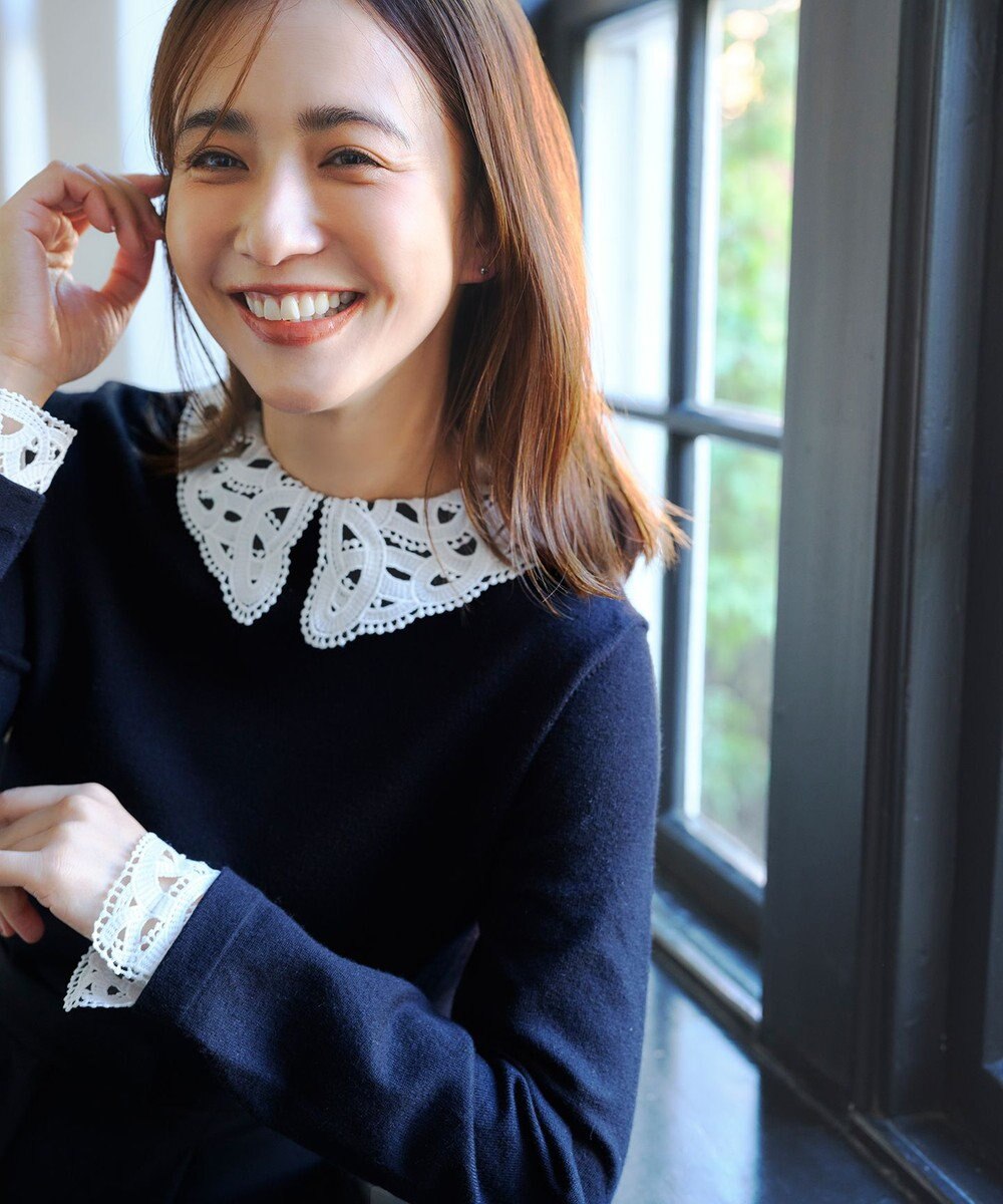 ANY SIS S レース襟 ニット 