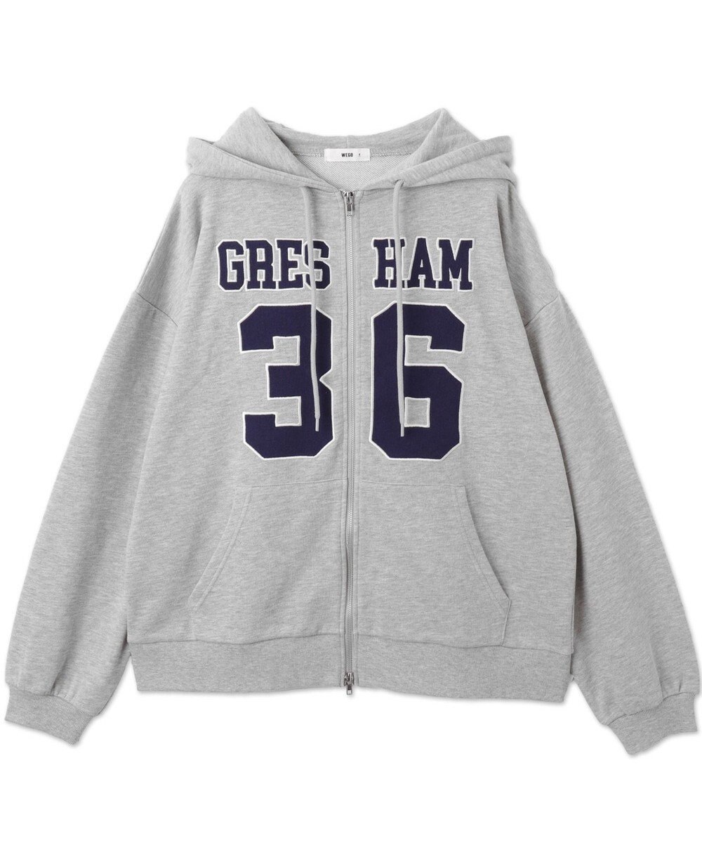 WEGO ナンバリングビッグジップパーカー 