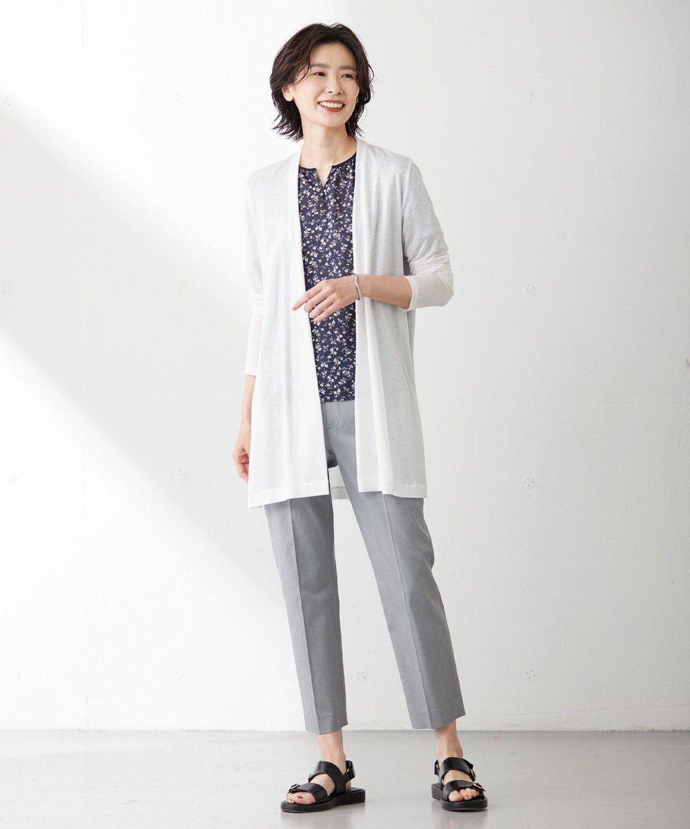 J.PRESS LADIES L 【WEB限定カラーあり・セットアップ対応・洗える・撥水・防汚】コットンFITTYシャーク テーパード パンツ 