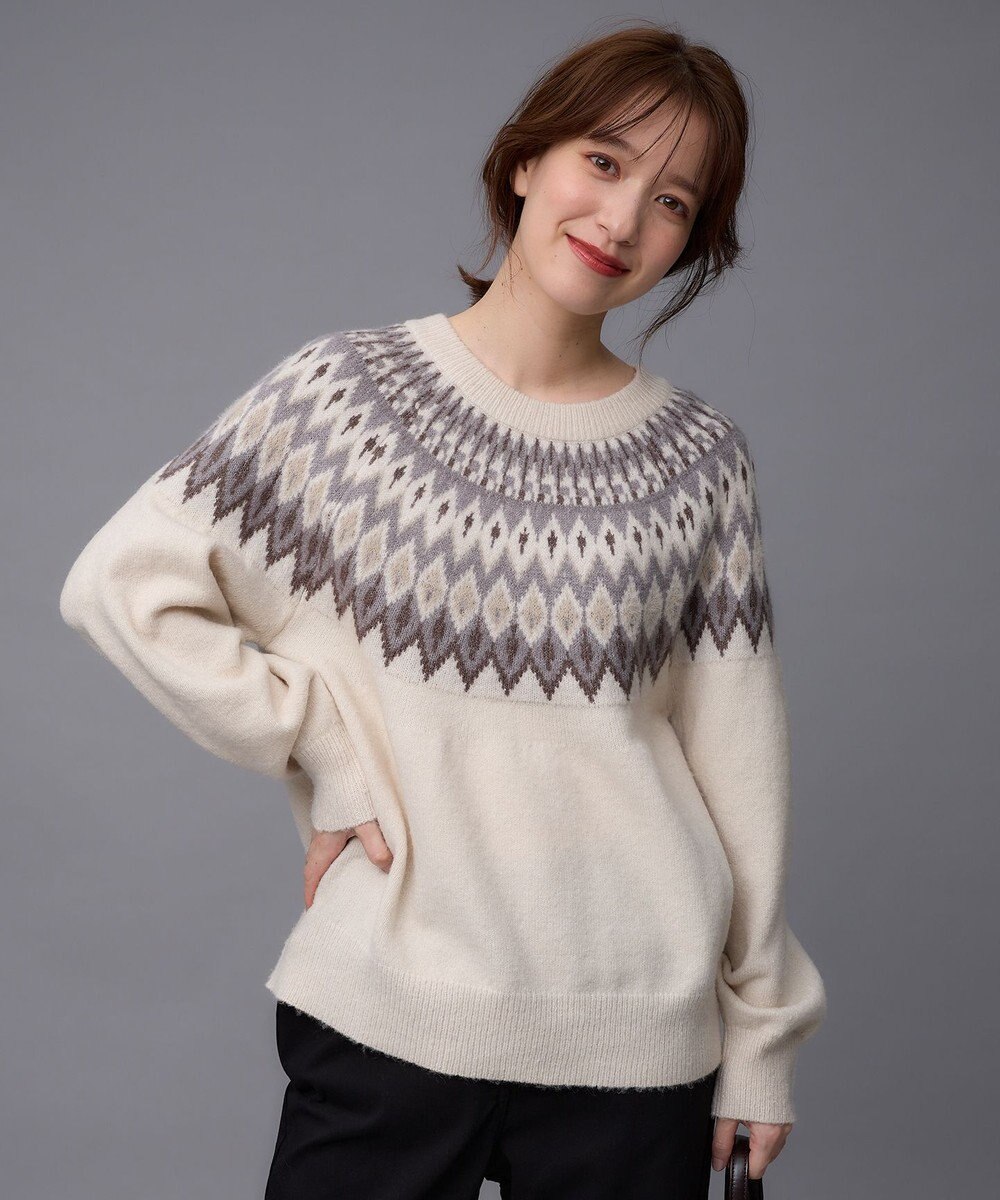 ANY 【洗濯機可能】フェザー求心ニット 