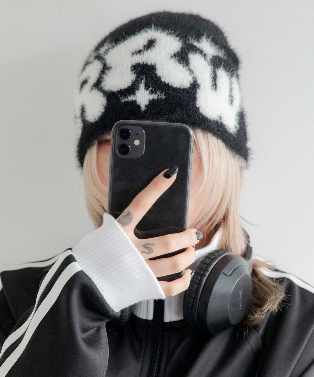 WEGO シャギーキラキラロゴニットキャップ 