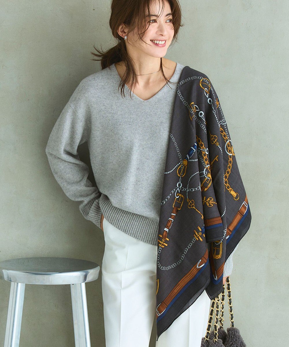 23区 【好評につき追加予約/Oggi10月号掲載】ウール カシミヤ ストール 