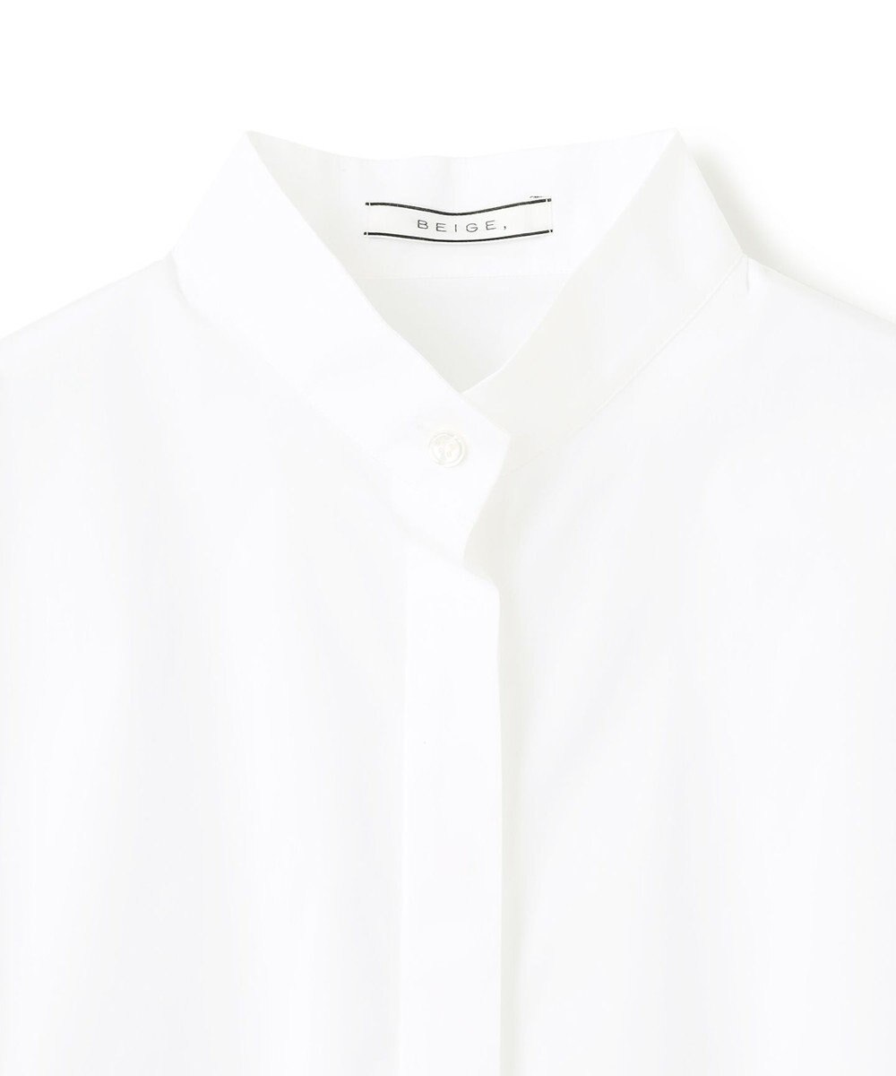 BEIGE， 【洗える】MAGNOLIA / ゴールド釦コットンショート丈ブラウス 