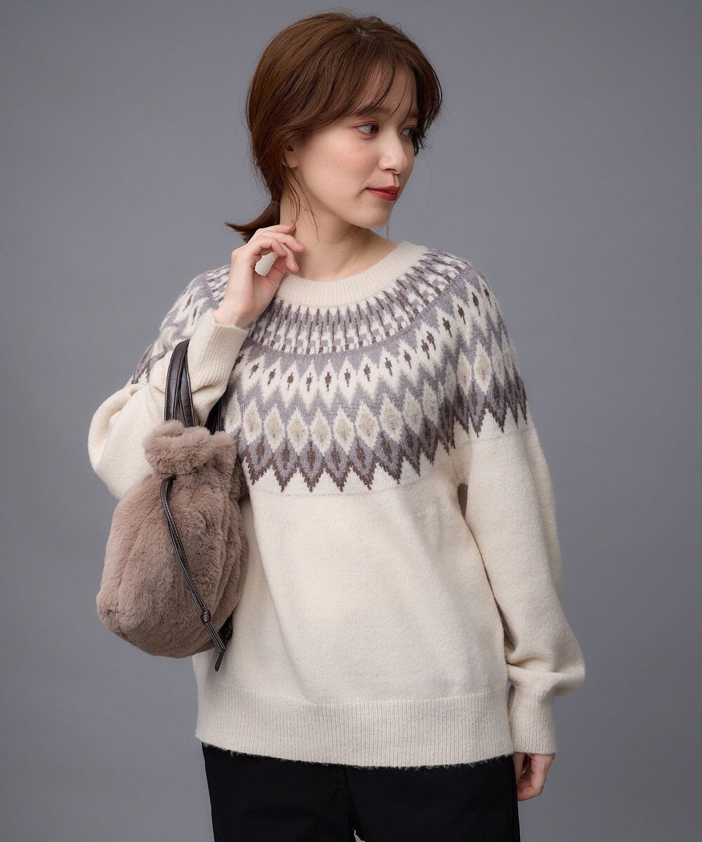 ANY 【洗濯機可能】フェザー求心ニット 