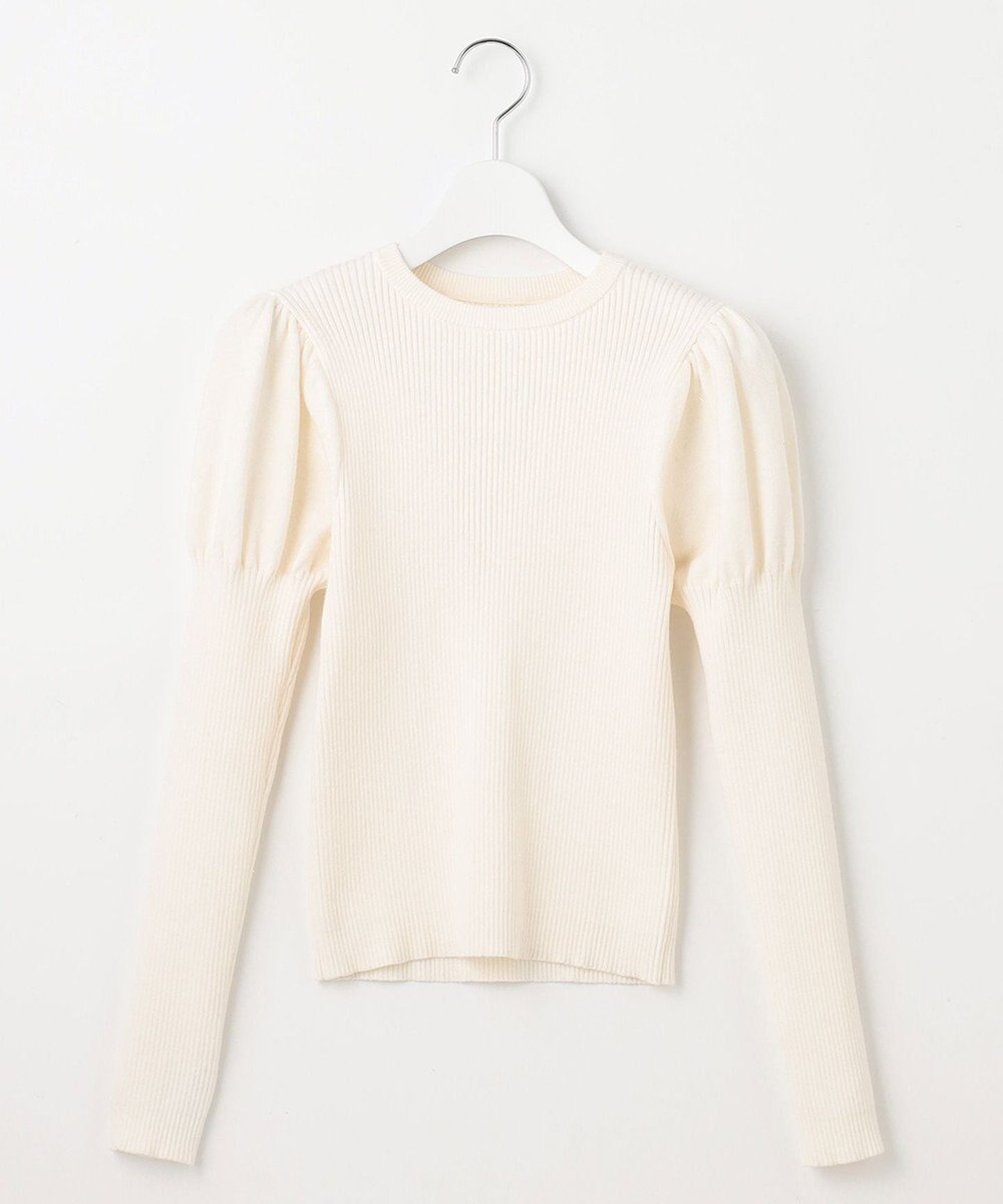 Feroux 【洗える】パフスリーブラメ ニット 