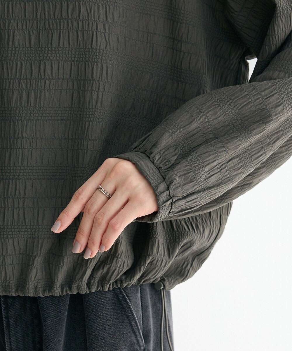 Green Parks 裾ドロスト表面長袖プルオーバー 