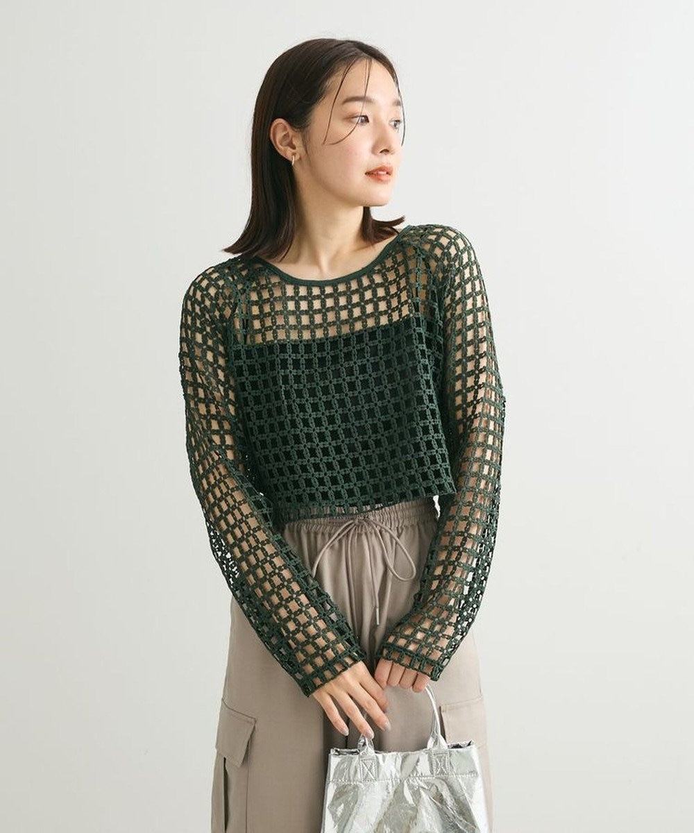 Green Parks ・ＳＵＧＡＲ　ＳＰＯＯＮ　フラワーメッシュプルオーバー 