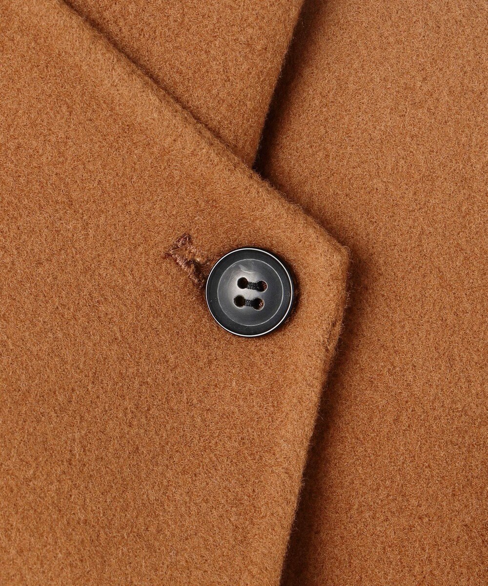 BEIGE， LEMOORE / ウールリバーフェイクレザーポケット付きコート 