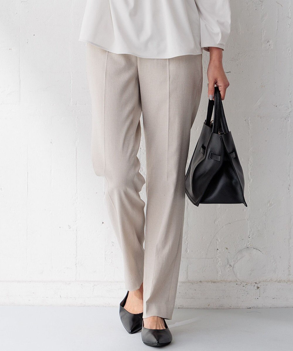 23区 S 【洗える/セットアップ対応】アイアスマットストレッチ テーパード パンツ 