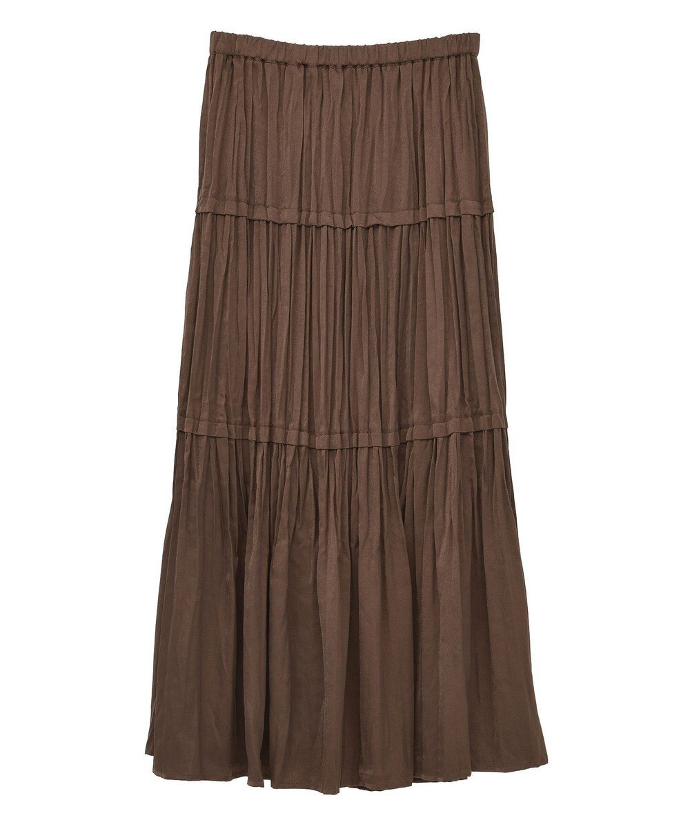 YECCA VECCA ランダムプリーツサテンマーメイドスカート 