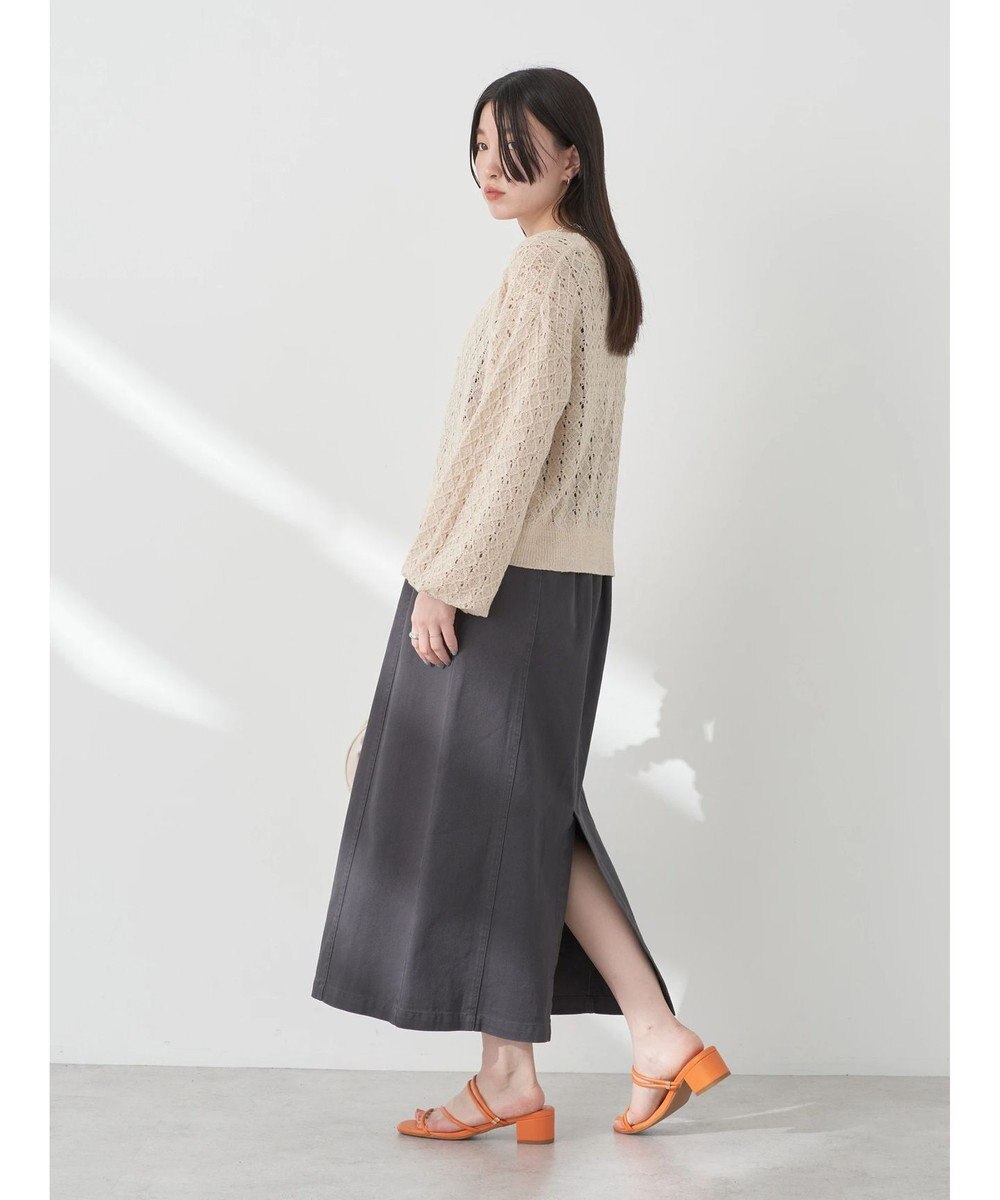 earth music&ecology 透かし編みテープヤーンカーディガン 