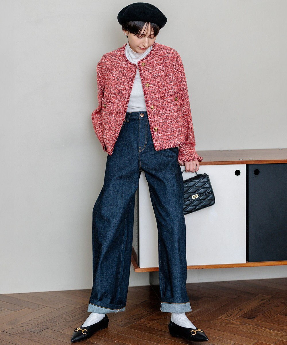 23区 【滝沢眞規子さん着用】GIOLICA ボタン ツイード ジャケット 