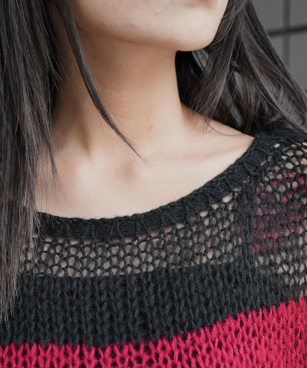 WEGO モヘアタッチボーダーBIGニット 