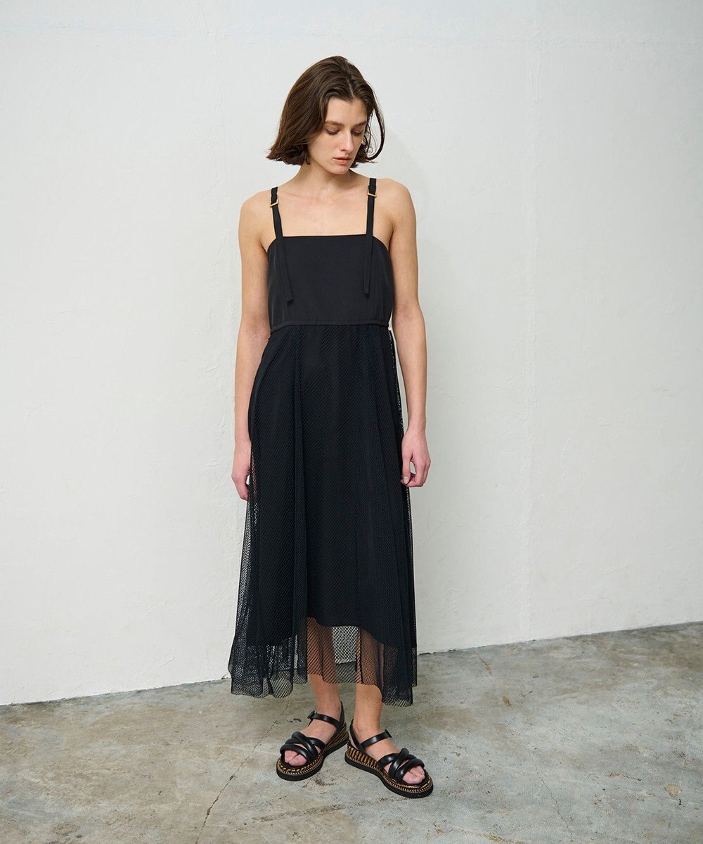 GRACE CONTINENTAL メッシュコンビキャミワンピース 