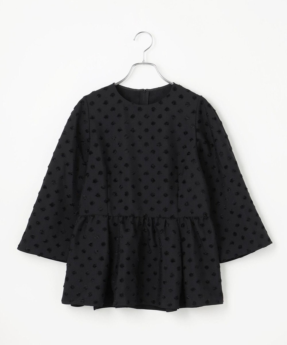 #Newans 【洗濯機可】ジャガ―ドドットペプラムブラウス 