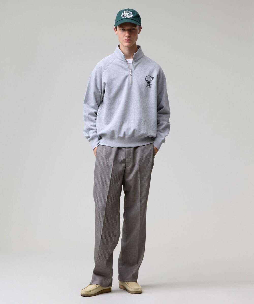 J.PRESS MEN 【AaronChang】【UNISEX】ワンポイントハーフジップ スウェットシャツ 