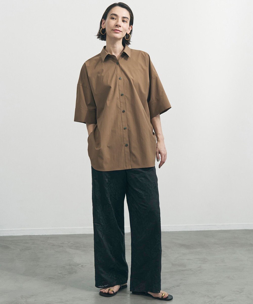 UNFILO L 【ウエストゴム】ボタニカル エンブロイダリー パンツ 