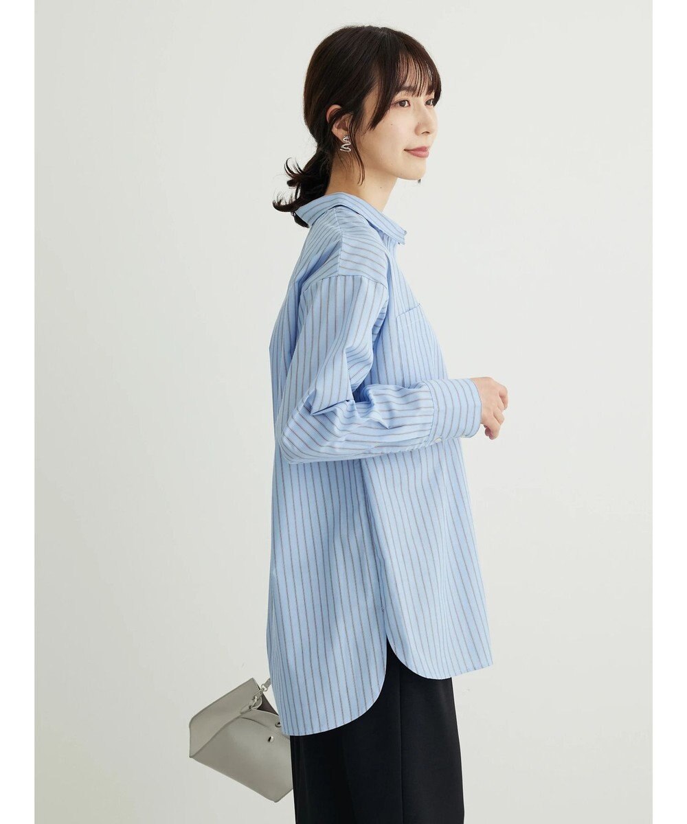 Green Parks 胸元ポケットイージーケアストライプシャツ 