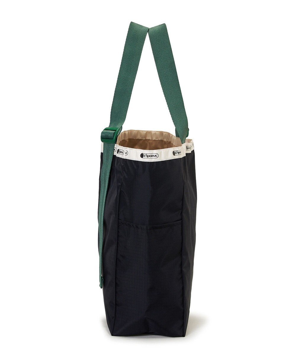 LeSportsac LG HANDLE ADJ TOTE/ディープシー/ボトルグリーンウェビング 