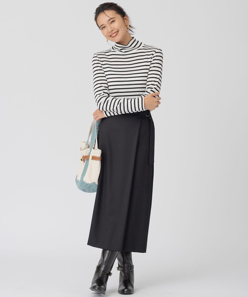 23区 S オーガニックコットンリブ タートルネック カットソー 