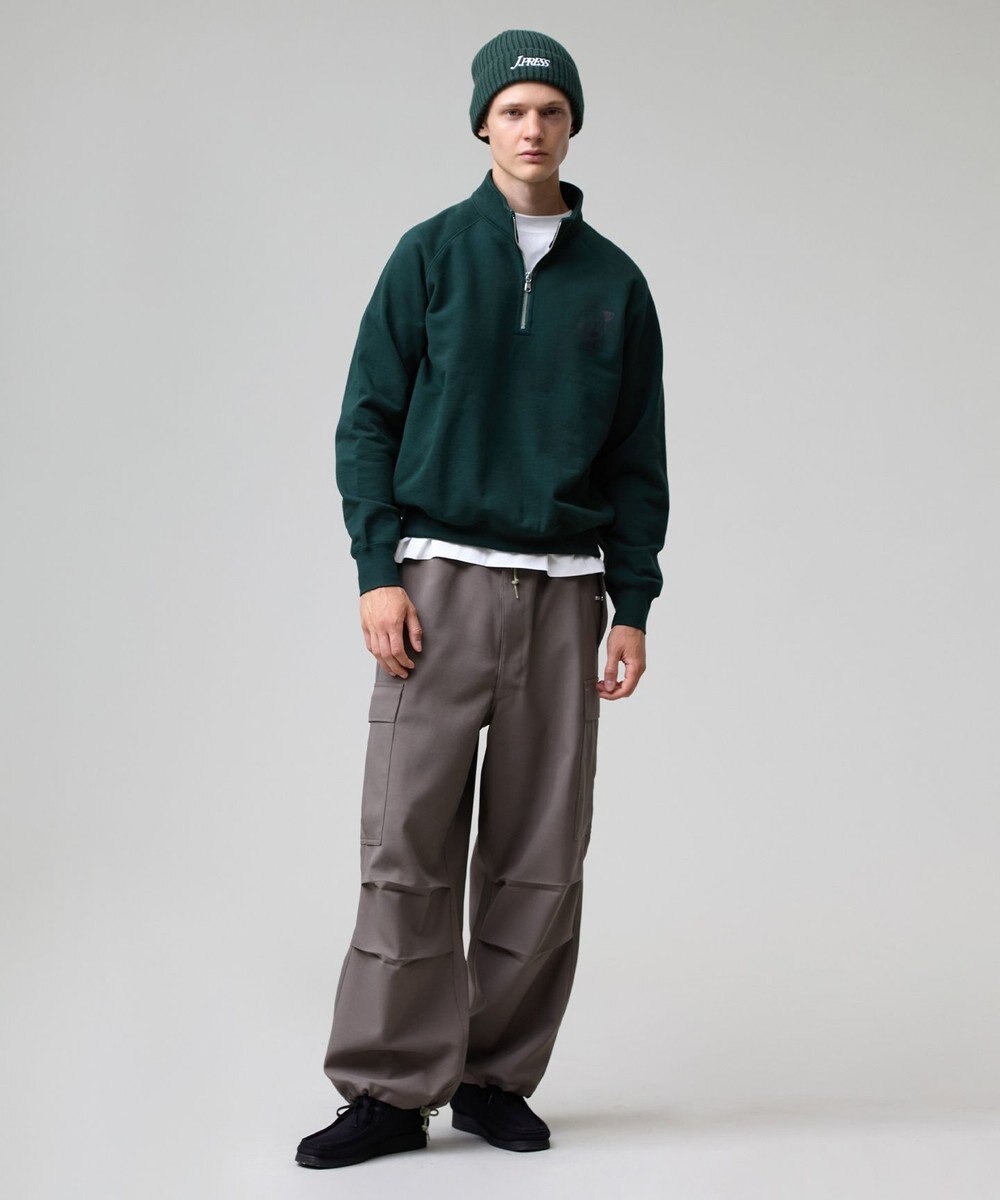 J.PRESS MEN 【AaronChang】【UNISEX】ワンポイントハーフジップ スウェットシャツ 