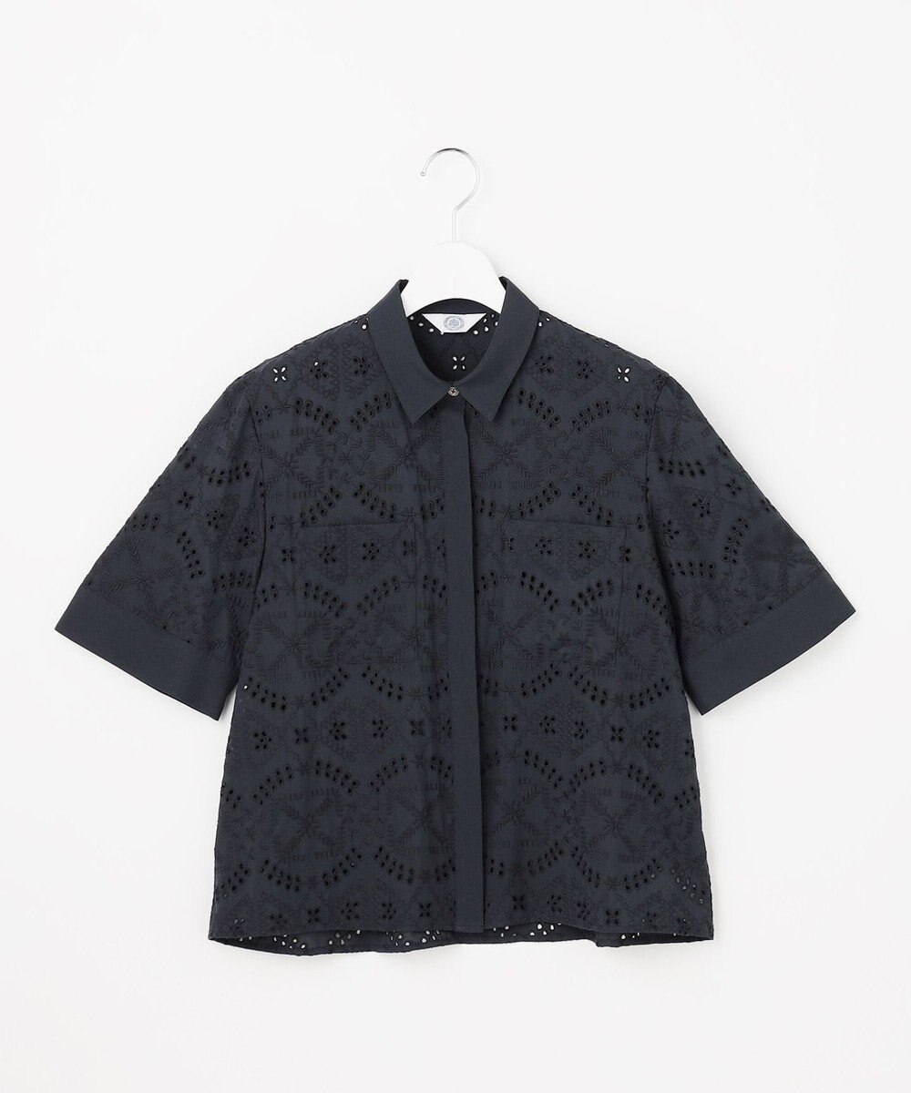 J.PRESS LADIES L 【一枚で着映え】エンブロイダリー ボクシーシャツ 