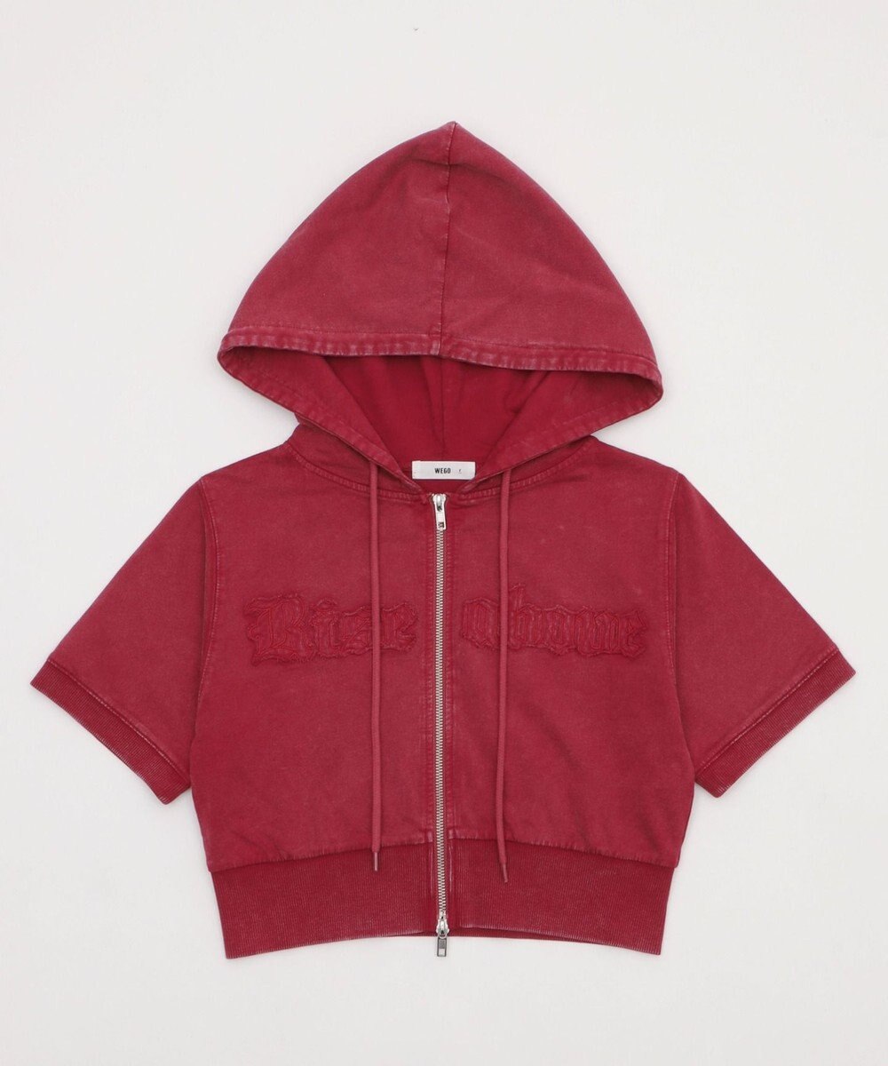 WEGO ヴィンテージウォッシュロゴ半袖パーカー 