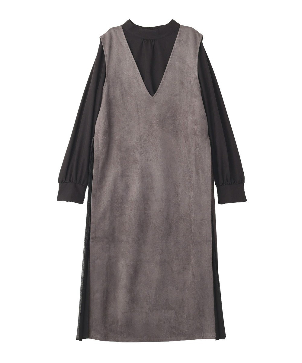 YECCA VECCA 【2点SET】ブラウスセットプリーツMIXジャンスカ 