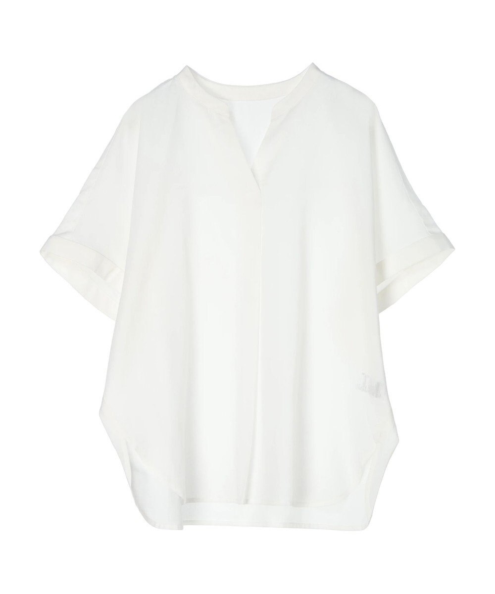 Green Parks 綿麻混フレンチスリーブスキッパーシャツ 