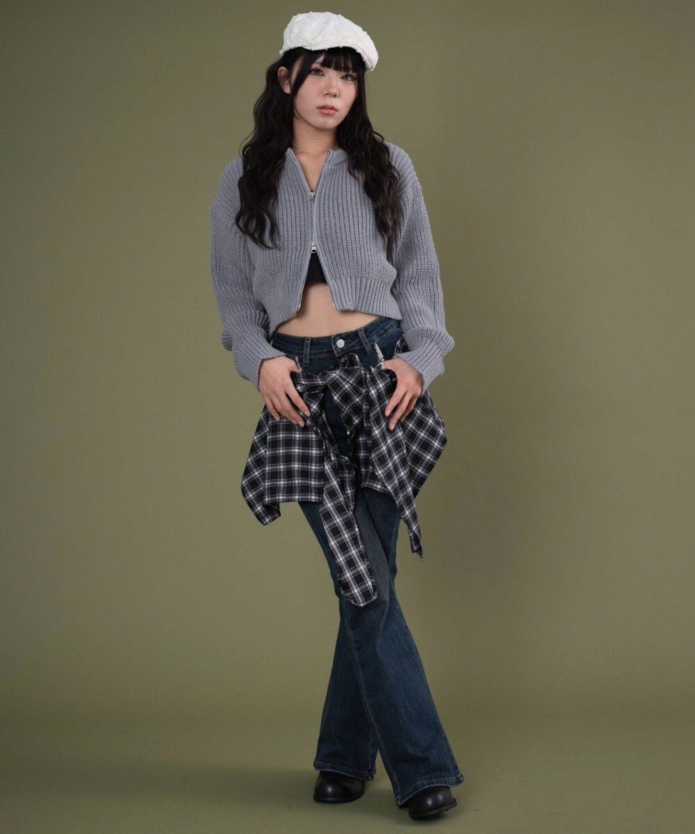 WEGO フェイクスリーブフレアデニム 