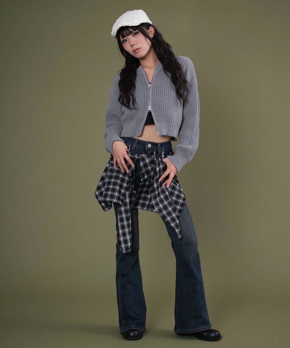 WEGO フェイクスリーブフレアデニム 