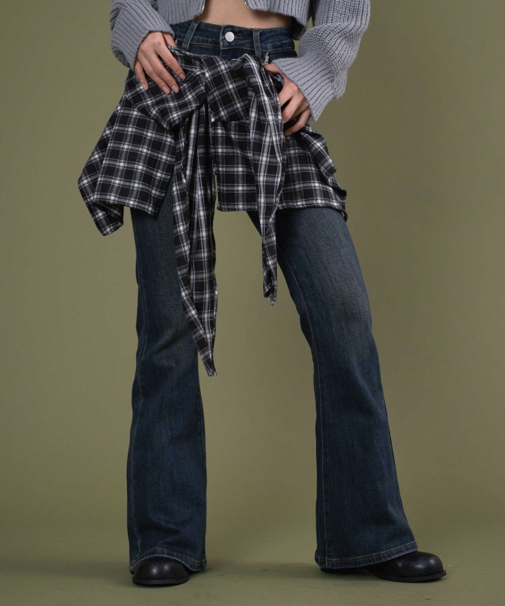 WEGO フェイクスリーブフレアデニム 