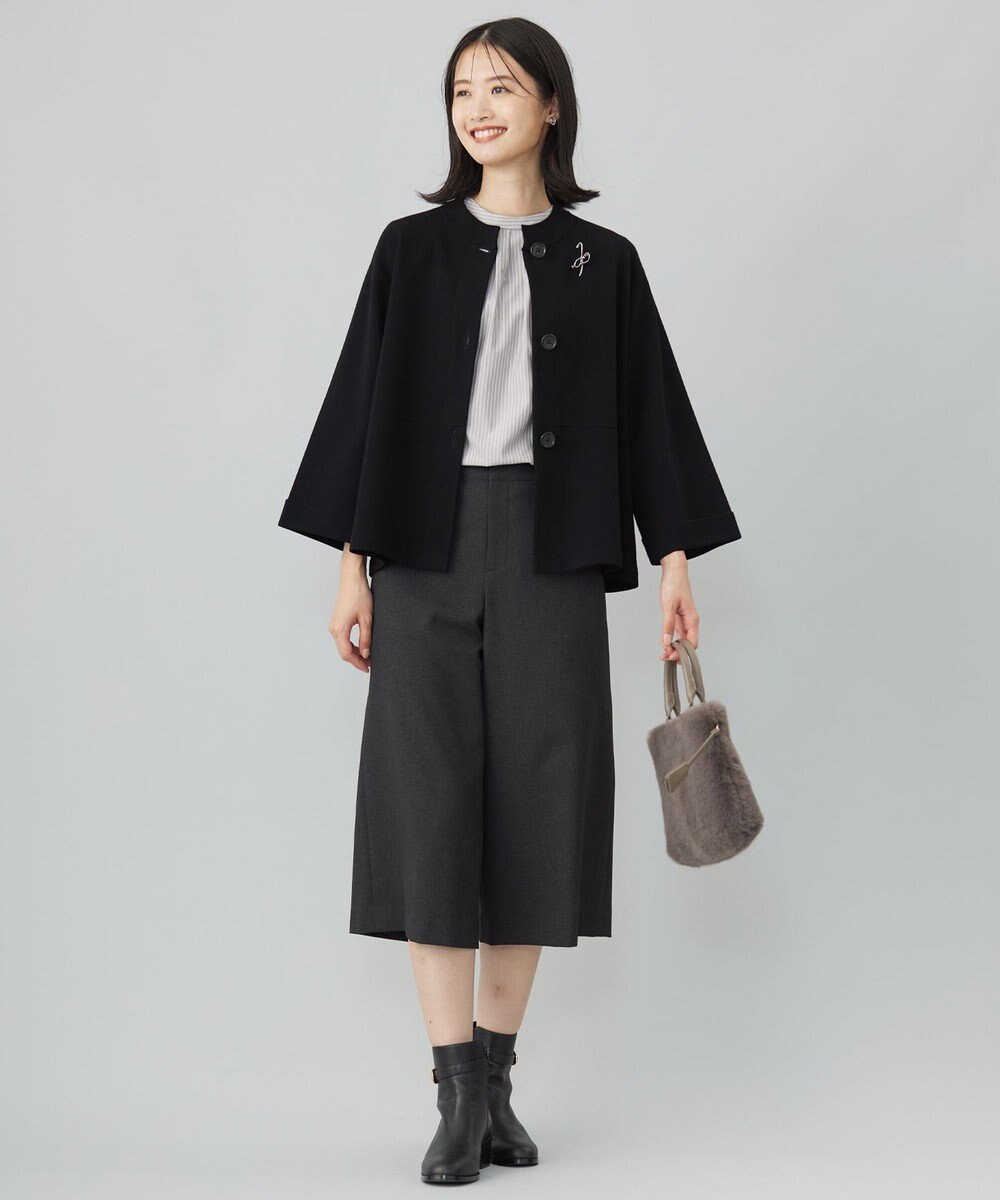 J.PRESS LADIES ストライプジャージー モックネック カットソー 