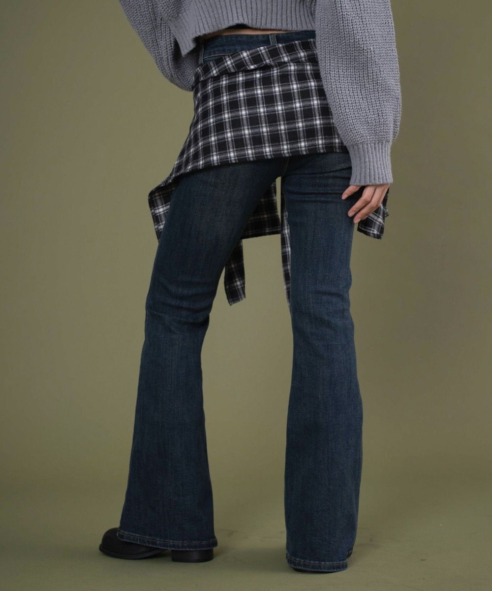 WEGO フェイクスリーブフレアデニム 