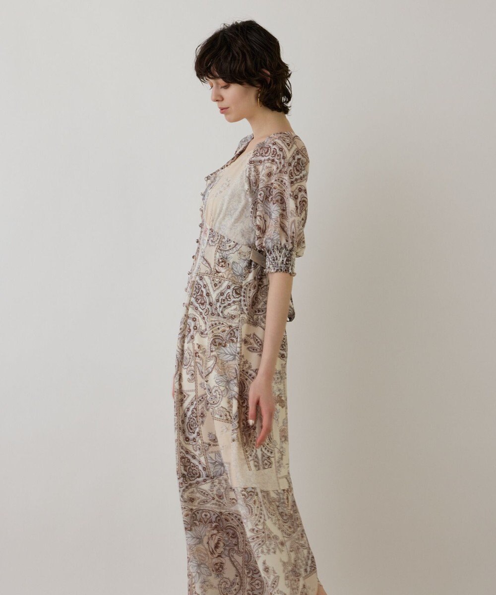 GRACE CONTINENTAL スカーフプリントドレス 