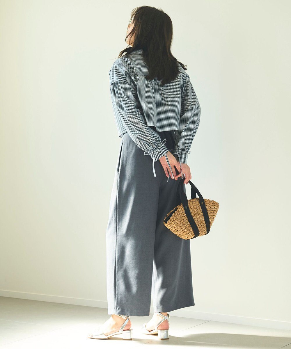 Feroux 【ONWARD CROSSET MAG掲載・2WAY】リボンクロップド シャツ 