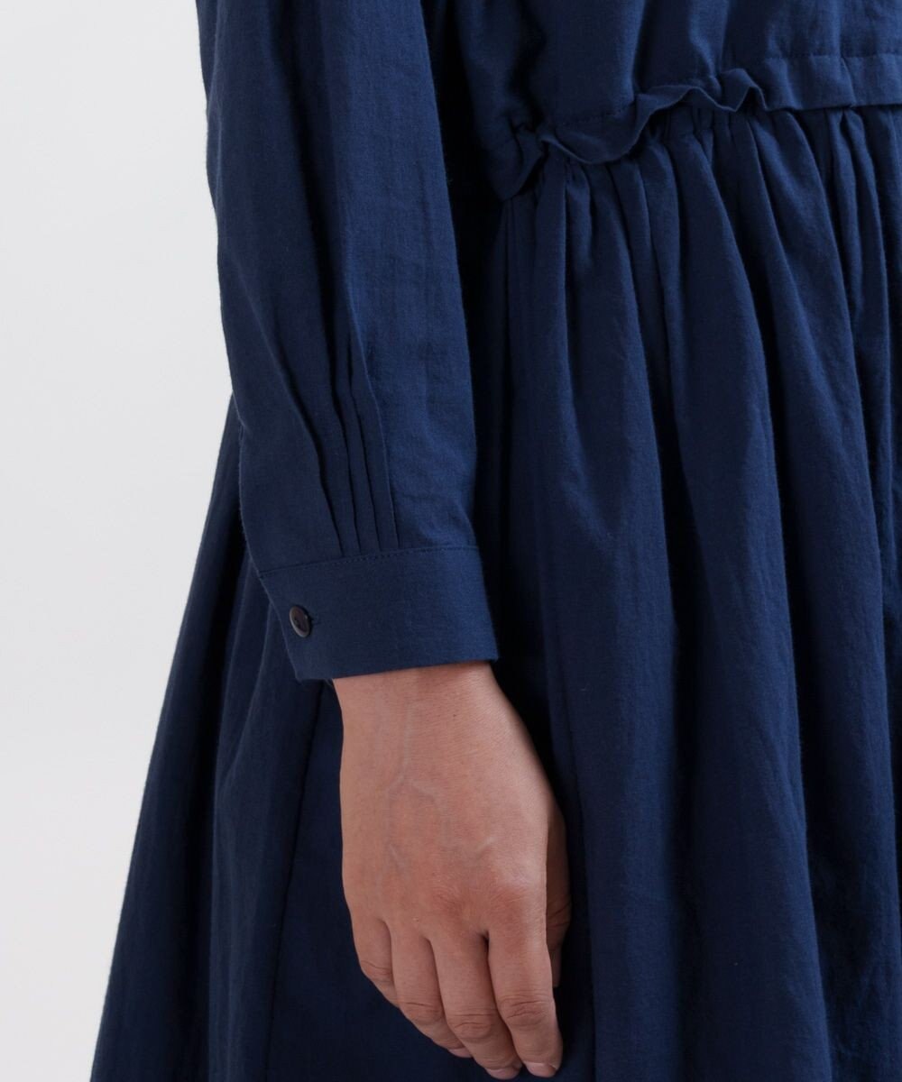 muuc 花刺繍モチーフのコットンローンワンピース 