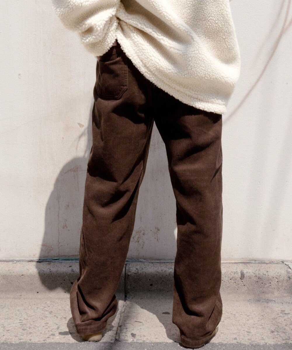 WEGO 【ユニセックス着用ITEM/ウエストゴム/SMLサイズ展開】コーデュロイイージーストレートパンツ 